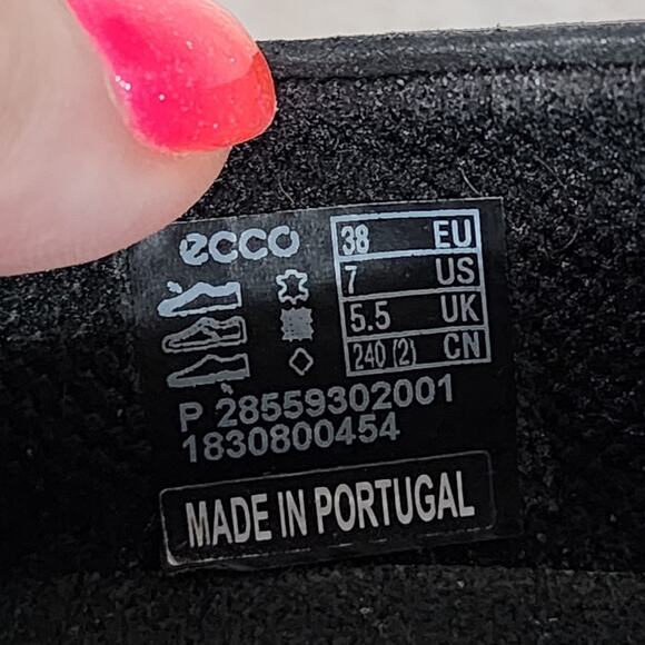 ECCO Danish Design Black Suede Leather Slip On Comfort‎ Sneakers Casual Shoes 7 - Picture 5 of 7